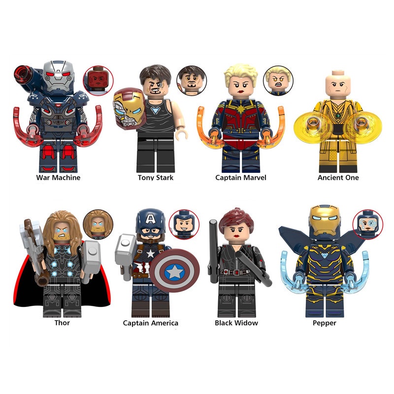 1 Pc Mainan Puzzle Balok Bangunan Model Marvel Superheor Thor Tony Stark War Machine Bahan ABS Untuk Anak