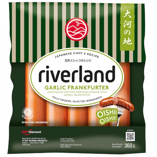 

Riverland Garlic Frankfurter Sausage / Sosis Bawang Ala Jepang 360 gr