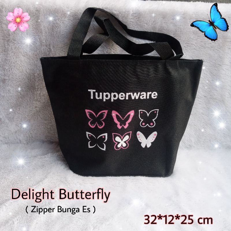 Delight Butterfly Bag / tas Tupperware kupu kupu / tas bekal kupu kupu zipper bunga es