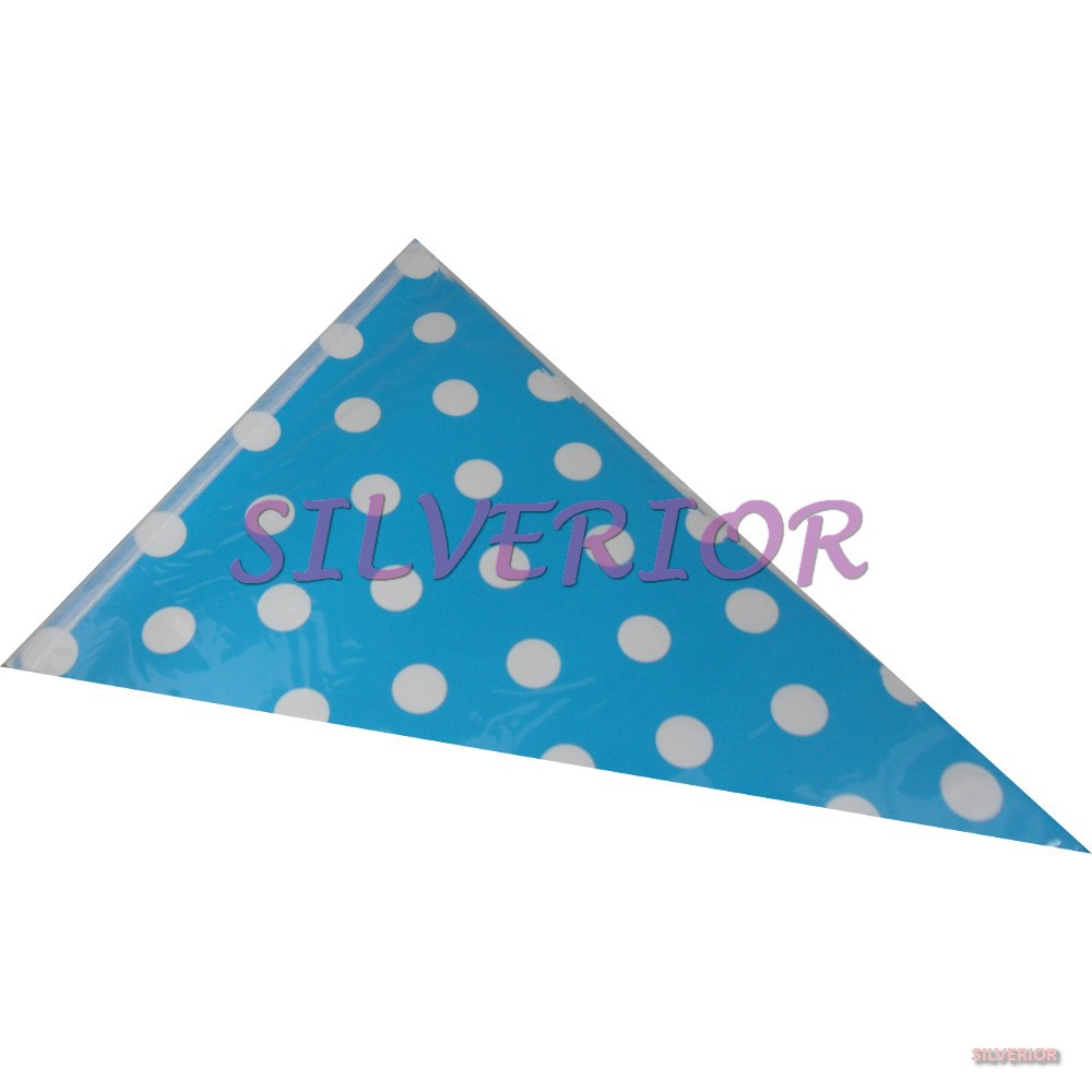 Bendera Umbul Hias Gantung Segitiga Kertas Bulat Polkadot Biru