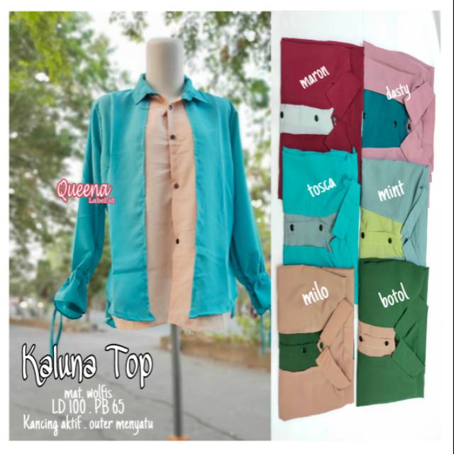 Kaluna Top/Atasan blouse wanita Bahan wolfis termurah