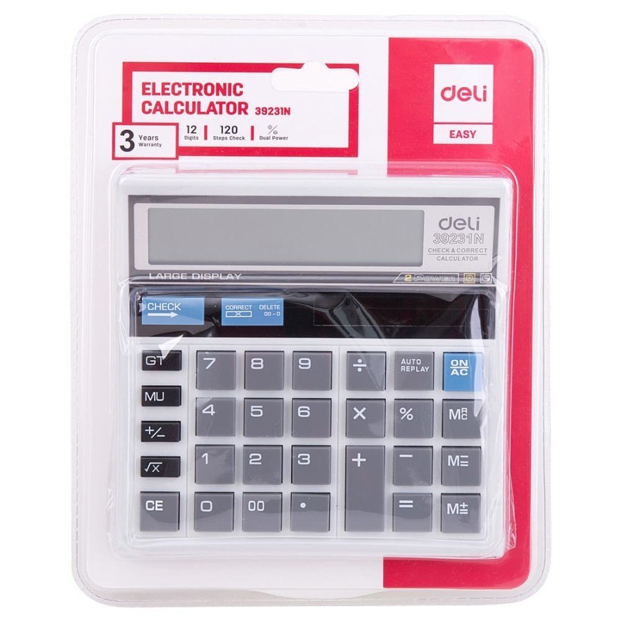 

Deli | Kalkulator (Desktop Calculator) | 12 digit | W39231N | Abu-abu