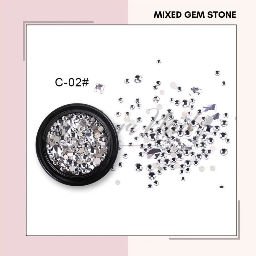 Gemstone Mix For Nails Hiasan Kuku Palsu Rhinestone Accessories Nails