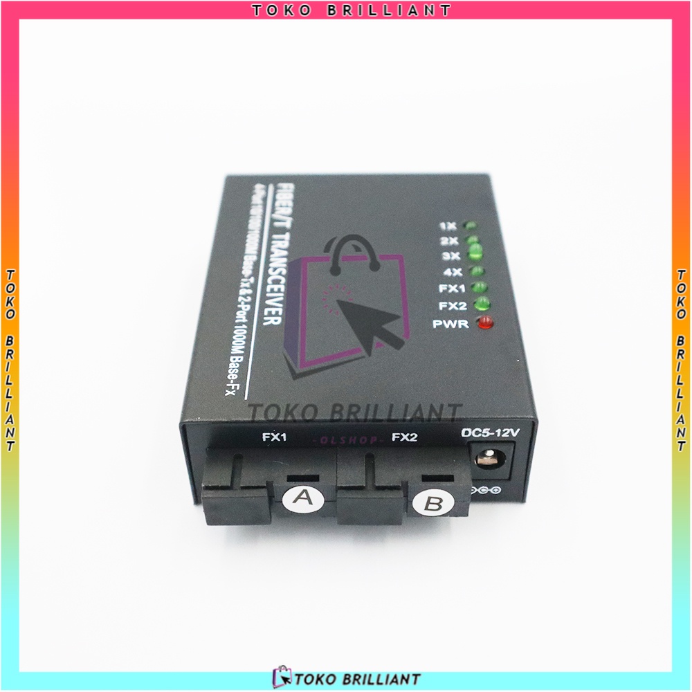 2F4E Konektor RJ45 / Converter saja Giga / Fullset Giga Fiber Converter Switch Media Converter Mode Fiber [BISA BAYAR COD]