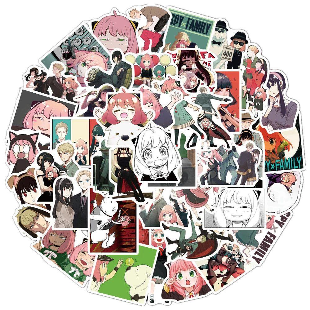Mxbeauty Spy X Hadiah Keluarga Laptop Kawaii Dekorasi Stiker Perekat Diri Alat Tulis Stiker Koper Kartun Graffiti Stiker
