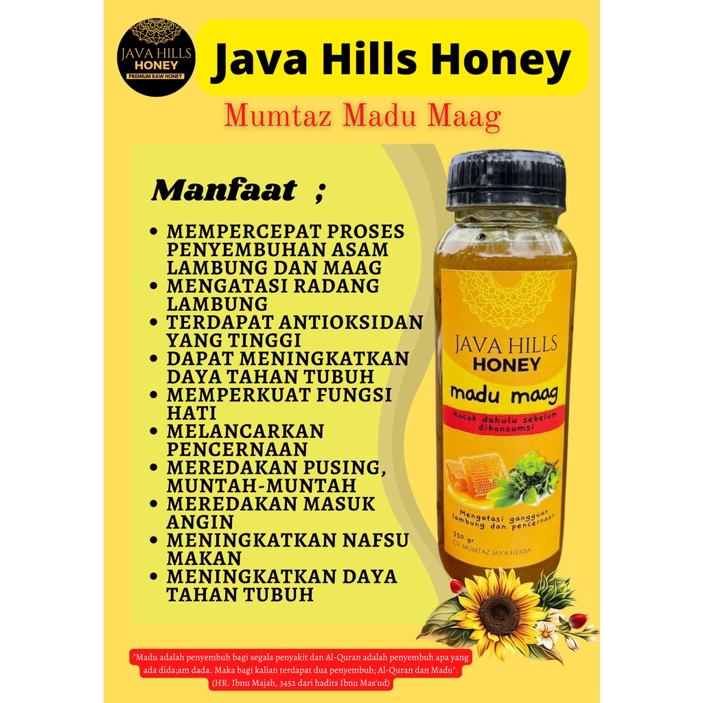 

Madu Murni 100% Maag Row Honey Herbal Mumtaz Java Hills Premium
