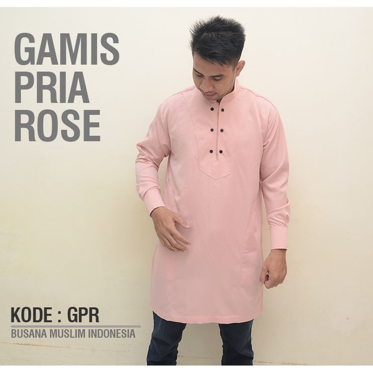 Gamis Pria Baju Koko Pria Eksklusif SlimFit Rose