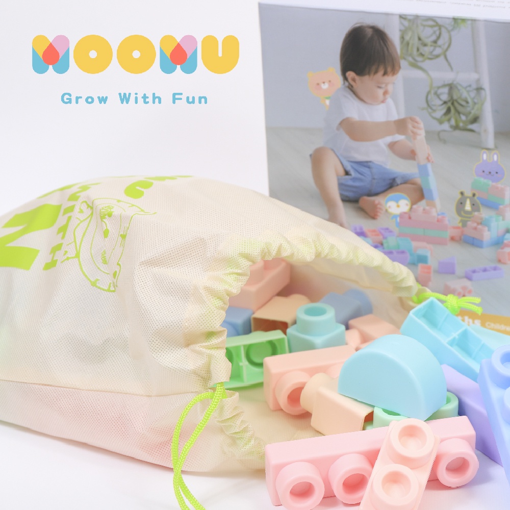 MOOMU Soft Building Block Baby Toys 40 pcs | Mainan Balok Bayi