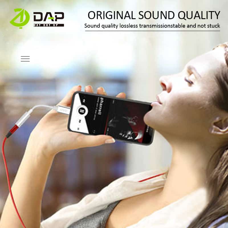 DAP D-AU04 Splitter Audio Type C to Female Jack 3.5mm Support Listen - Garansi 1 Tahun