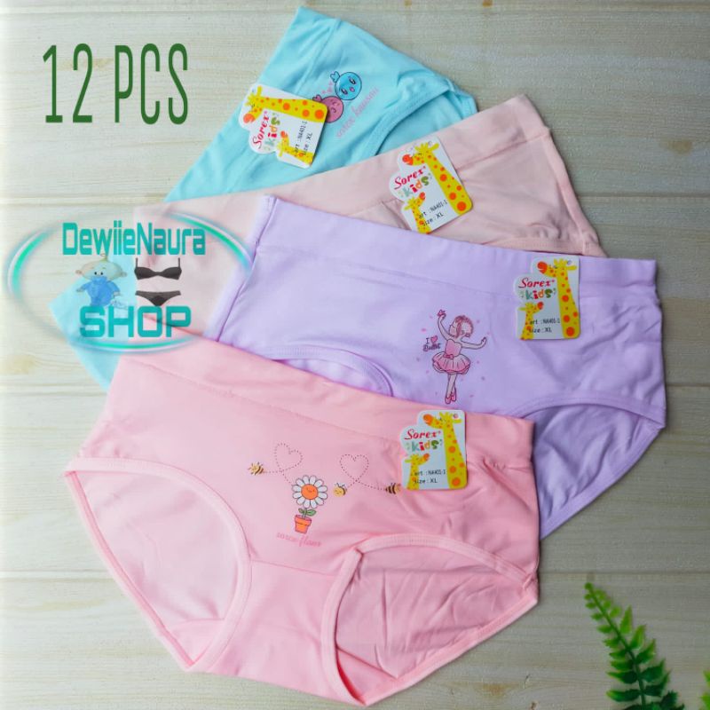 Cd Anak Perempuan Sorex Kids NA 401, Celana Dalam Anak Sorex Kids Lusinan