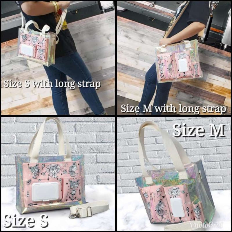 Tote bag/tas new normal/pouch/lynell bag/tas tenteng mika Glitter hologram/unicorn/swan/france