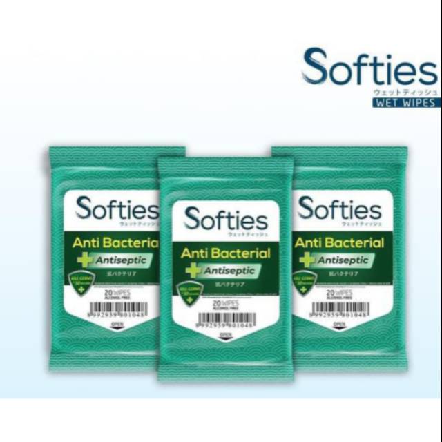 (MUST HAVE) SOFTIES tissue basah ANTISEPTIK ANTIBACTERIAL