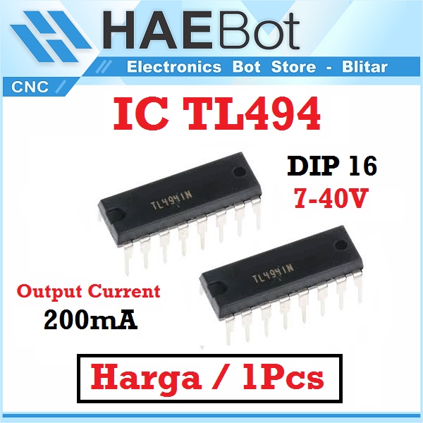 [HAEBOT] IC TL494 Pengontrol PWM Inverter 12V 220V AC DC DIP Amplifier Converter Sine Wave Power Mod