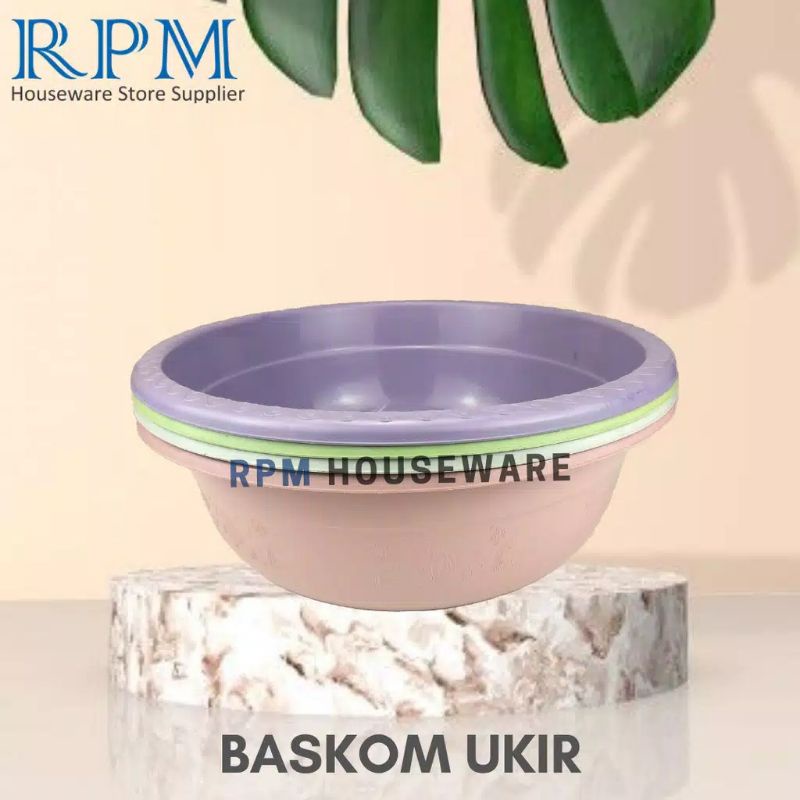 BASKOM BESAR UKIR 18 CM/BASKOM WARNA PASTEL 20 CM/BASKOM SERBAGUNA TEBAL 22 CM/GREET