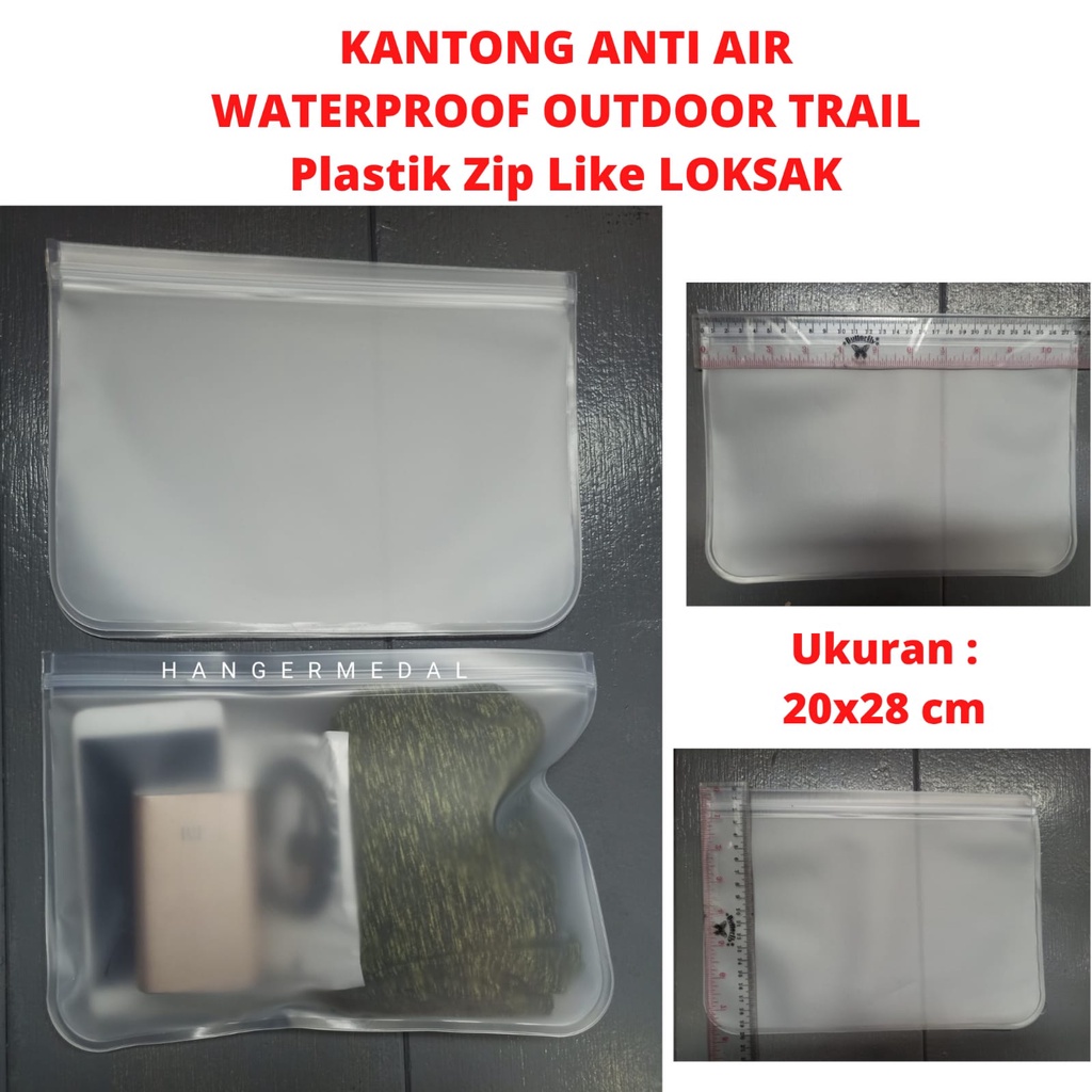 KANTONG ANTI AIR WATERPROOF OUTDOOR TRAIL RUNNING Plastik Zip like LOKSAK