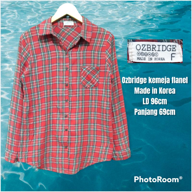 Ozbridge kemeja wanita flanel