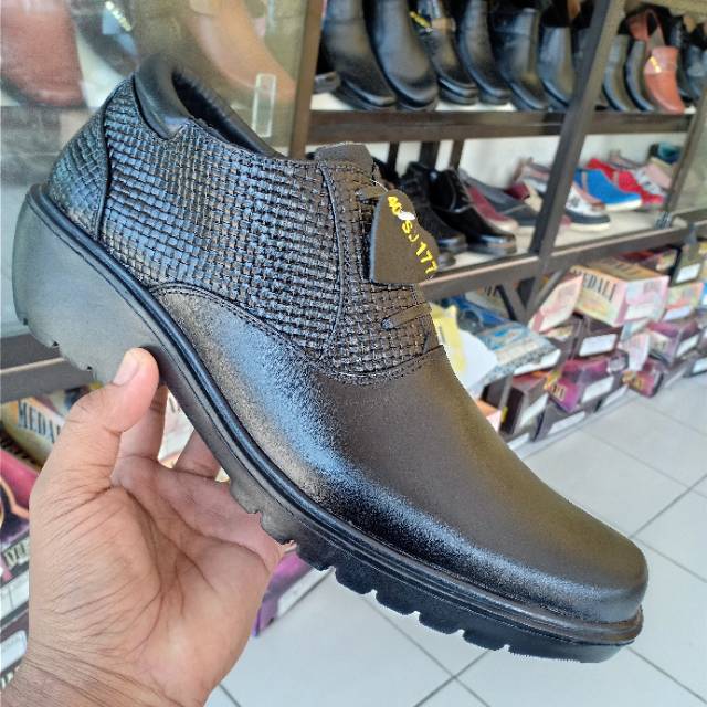 MANDIENS K177FT - Sepatu Boots Kulit Asli Medali - Sepatu Kulit Pdh Tni Polri Jenggel Gaya Koboi