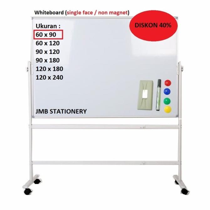 

Silahkan Order] Whiteboard / Papan Tulis + kaki roda 60 x 90 (singleface/nonmagnet)
