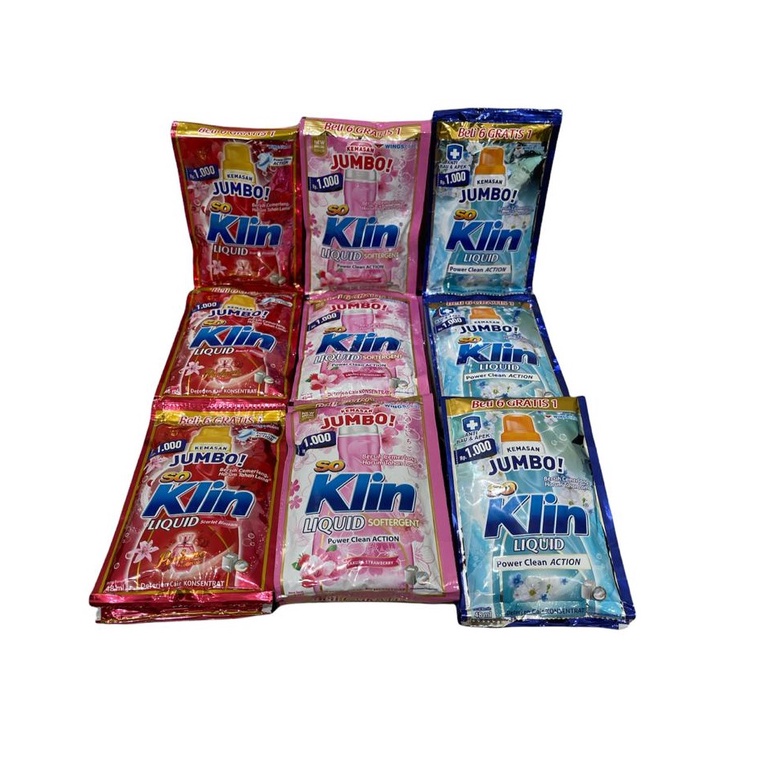 SOKLIN LIQUID JUMBO RENTENG ISI 12+2 SACHET // SO KLIN LIQUID 1000