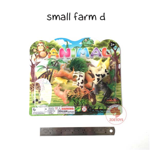 Zoetoys Farm Animal 1 set 12 pcs | Premium Small Figurine Animal Toobs lookalike | Mainan Edukasi Anak