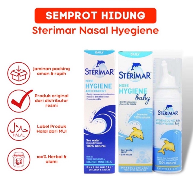 Jual Sterimar Baby dan Dewasa Nasal spray Original 50ml STERIMAR NOSE