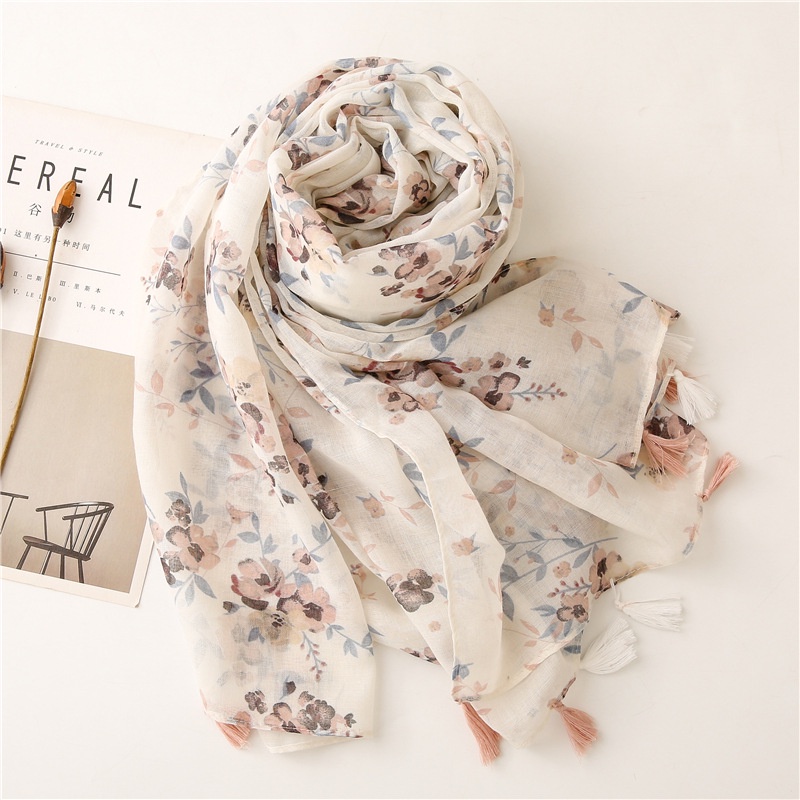 ITSFRIDAY Lily Scarf - Premium Pashmina Shawl Selendang Syal Pasmina Hijab Import Motif Flower