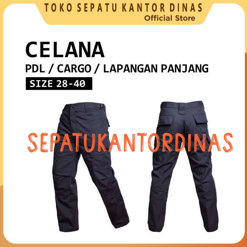 SKD CELANA PANJANG CARGO SAMBUNG RESLETING | Celana Cargo Panjang Bisa Pendek - Hitam (Black)