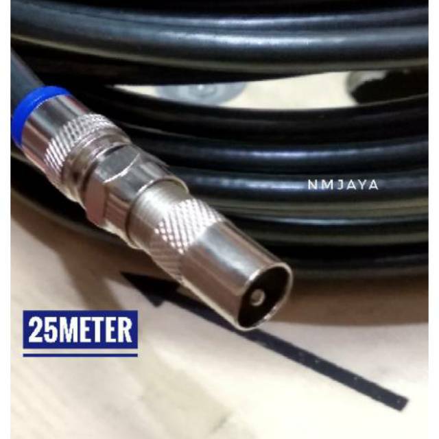 Kabel TV Coaxial 25meter  Kabel TV Kabel Antena Belden RG6 Siap Pakai Konektor Male to Male