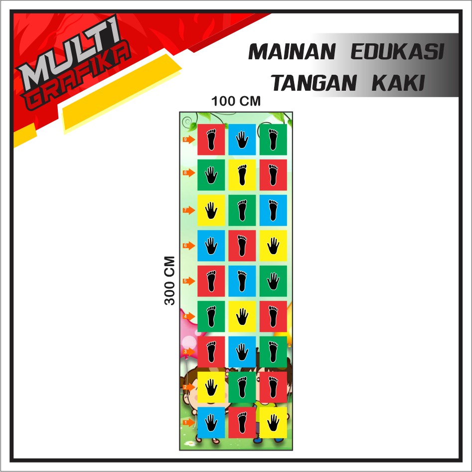 Mainan Edukasi Jejak Kaki dan Tangan 3 x 1 M