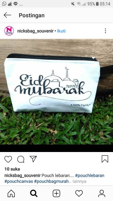 Souvenir dompet pouch sablon murah Bahan blacu sablon hitam