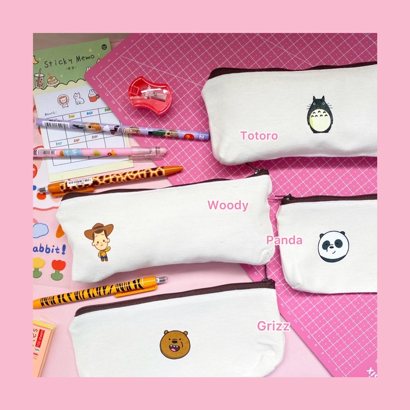 Kotak Pensil Aesthetic Korean | Pancil Case | Pouch Serbaguna | Dusgrip Karakter Cute Tempat Pensil Pouch Minimalist