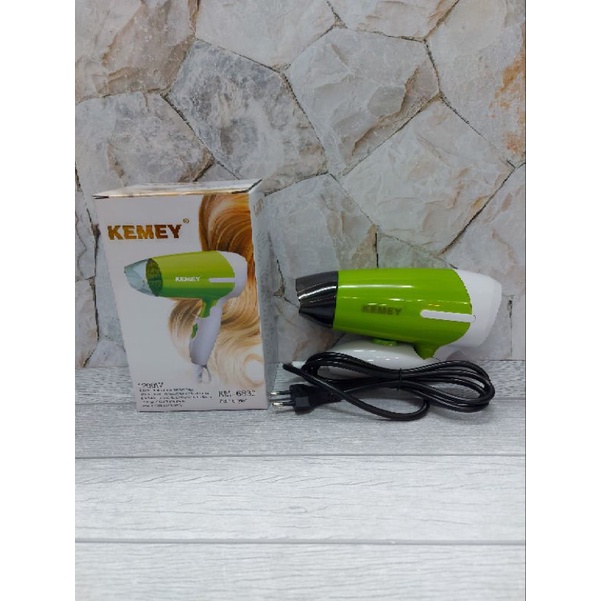 Hairdryer Lipat Travel 1200W Hair Dryer Kemey KM 6830 ORIGINAL