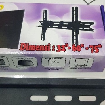 BRACKET TV led lcd penopang tv ke dinding untuk 32&quot;-75&quot; BEETSTER cocok untuk segala merek TV berat maksimal 40 kg kemiringan atas bawah 18°