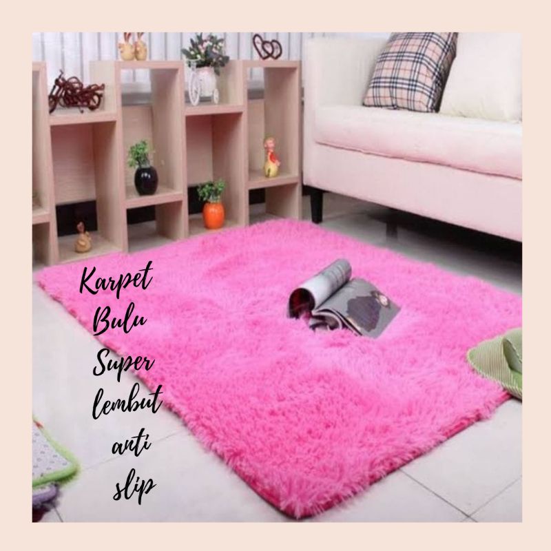 Karpet Bulu Empuk Murah  Ukuran Besar 150x200x3,5 Karpet Lantai Kamar Tidur Lembut Ambal Tikar Empuk