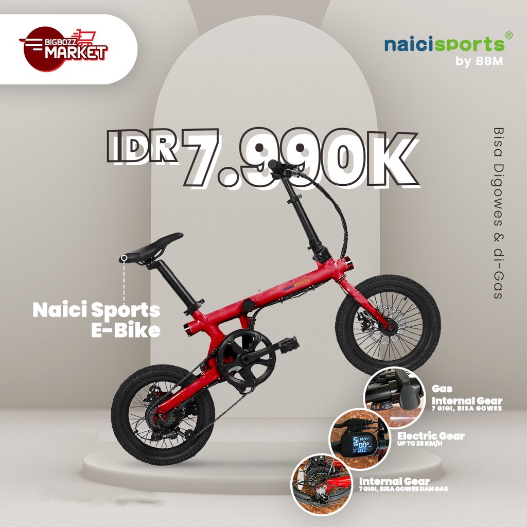 NAICI SPORTS EBIKE SEPEDA LIPAT STRONG