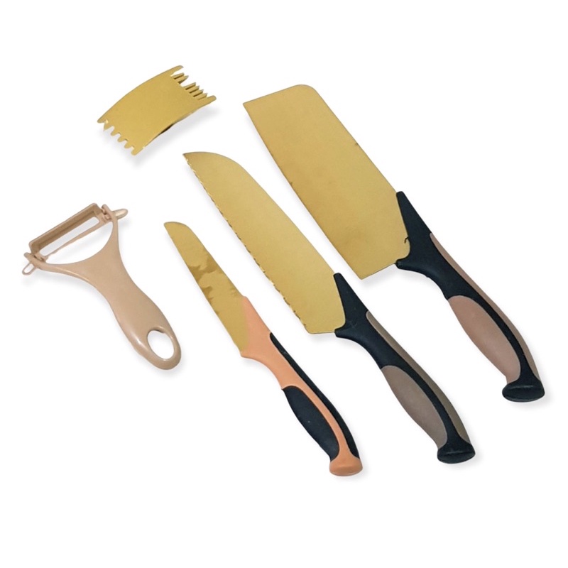 PISAU SET DAPUR GOLD PISAU VIRAL PISAU SET MURAH