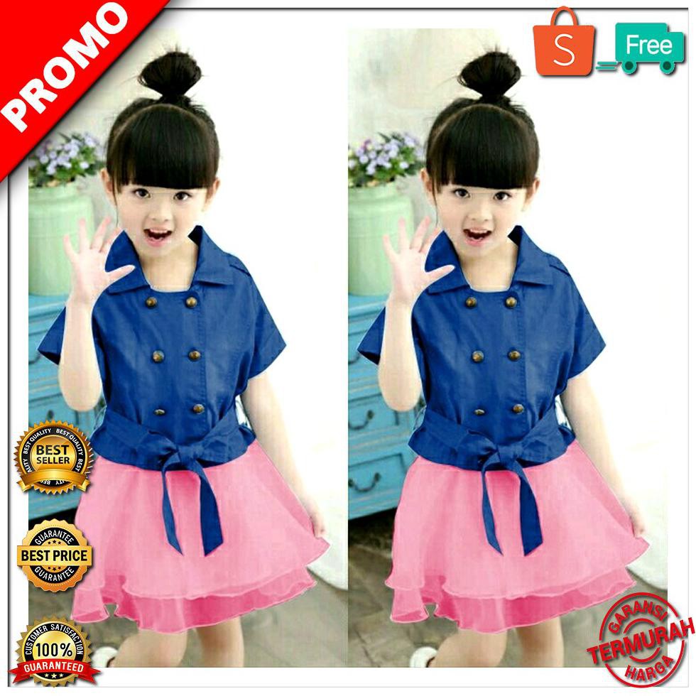 STOK TERBATAS Dress Kid Yiyi Denim Pakaian Anak Perempuan Dress Anak terbaru LIMITED EDITION