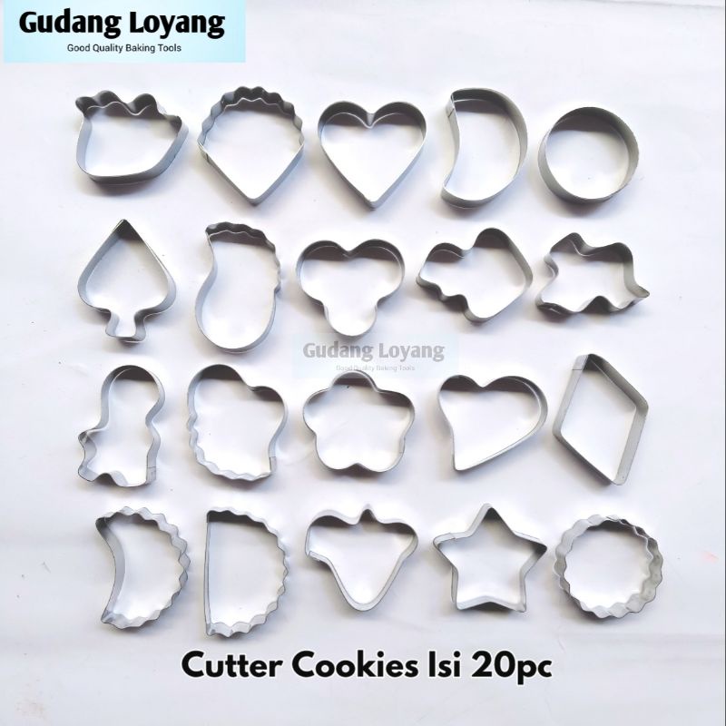 Cutter Cookies Cutter Kastangel Set 20 Cutter Fondant Cutter Dekorasi Cake Ultah Fondant Cetakan Nugget Cutter Nugget