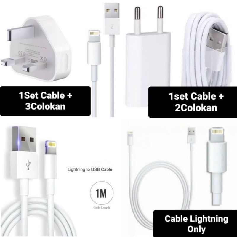 Charger Lightningg Kaki 2 / Kaki 3 Original Adaptor Kabel Data Charger 5 6 Plus 7 Plus 8 Plus X XR Xs Max