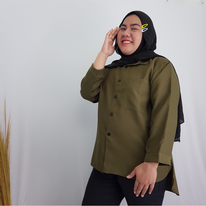 KMJUM KEMEJA SUPER JUMBO PINGUIN OVERSIZE JUMBO WANITA ATASAN BIG SIZE KOREA LD 140, 130, 120, 110 CM / BISA COD