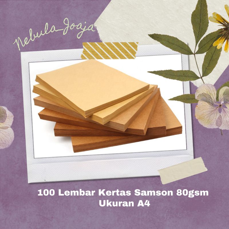 

100 Lembar Kertas Samson Coklat 80gsm Ukuran A4 Kertas Packing Craft Wrapping Paper Kertas Roti
