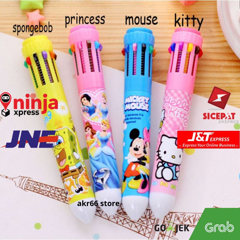 

PENA BALLPOINT MULTI WARNA 10 IN 1 BARU