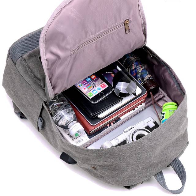 Tas ransel backpack Tas Sekolah pria wanita kanvas import with usb port Original DXYIzu bag