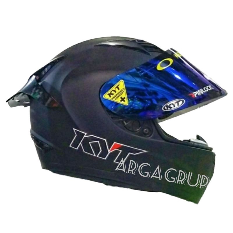 HELM KYT R10 PAKET GANTENG BLACK DOF