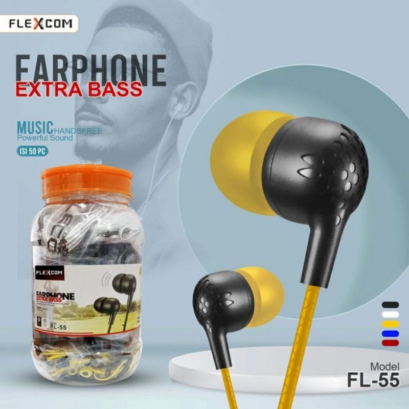 Earphone Extra Bass Flexcom/Music Headsfree Power full Sound[FL-55]