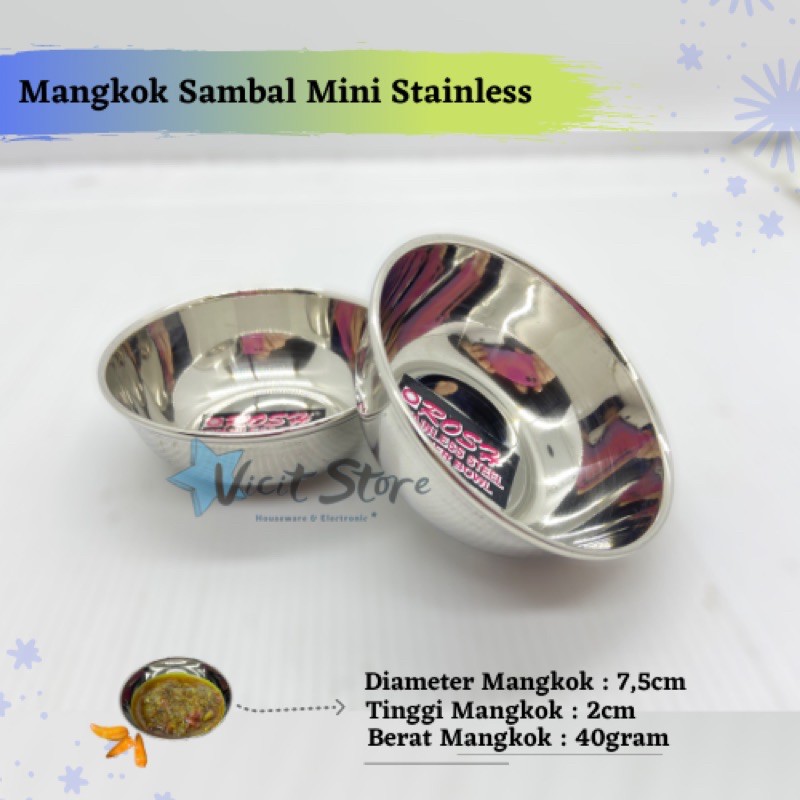 Mangkok Sambel Minimalis Stainless / Piring Sambel Stainless