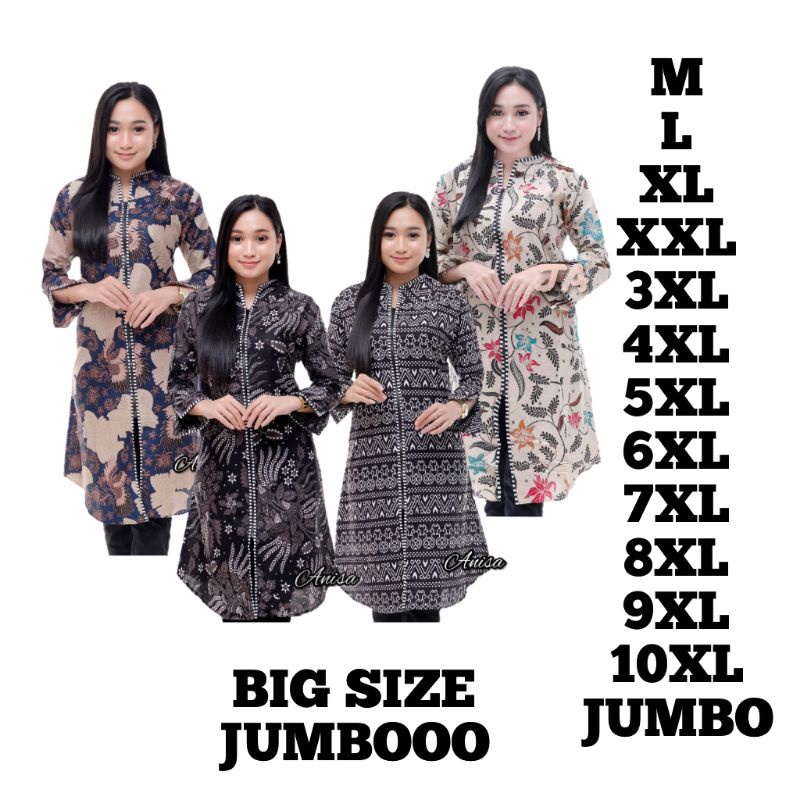 TUNIK BATIK MODERN JUMBO BIG SIZE M.L.XL.XXL.3XL.4XL.5XL.6XL.7XL.8XL.9XL.10XL