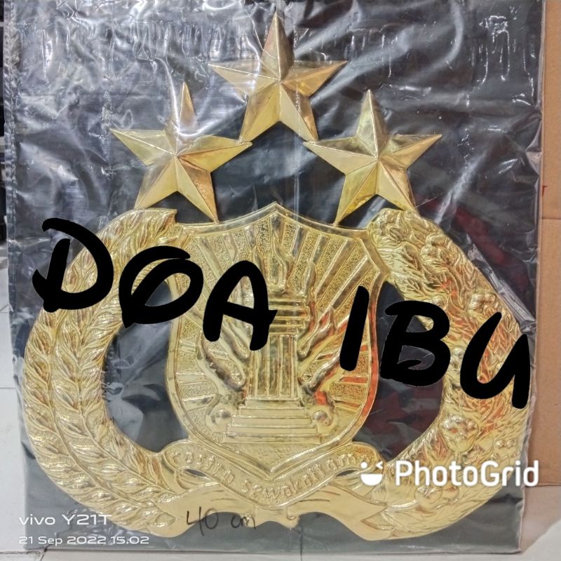 

best seller plat logo kuningan TRI BRATA/POLISI ukuran 40cm