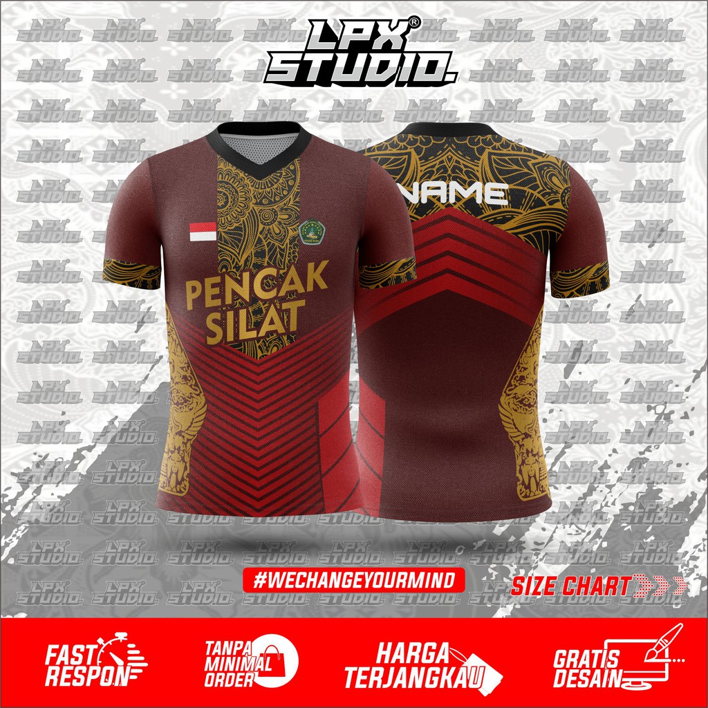 Jersey Baju Printing Pencak Silat,Psht,Tapak Suci,Pagar Nusa,Ikspi Custom Free Name Set