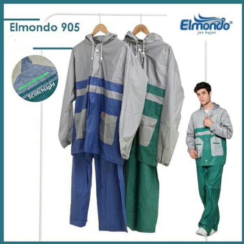 Jas Hujan Setelan Jaket Celana Dewasa Elmondo 905